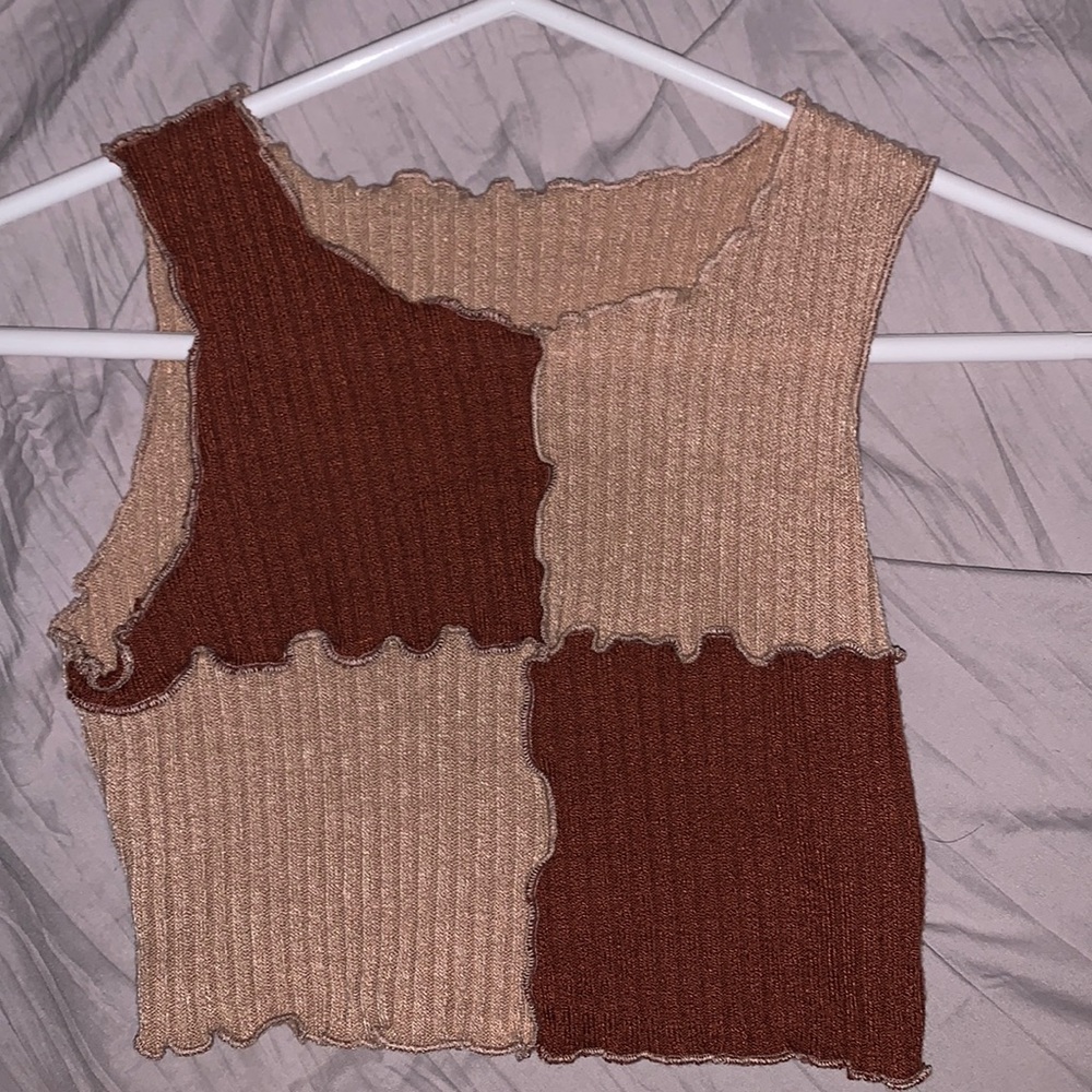 shein ribbed checkered tank top